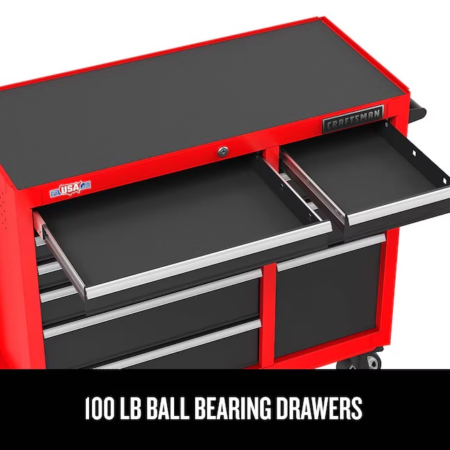 CRAFTSMAN CMST98273RB 2000 Series 52-Inches W x 37.5-Inches H 10 -Drawer Steel Rolling Tool Cabinet ( Red )7_11zon