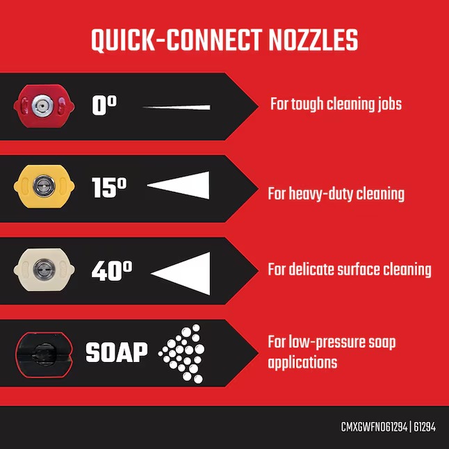 CRAFTSMAN CMXGWFN061294 (49-State) 3100 PSI 2.4-GPM Cold Water Gas Pressure Washer with 4 Spray Tips9_11zon