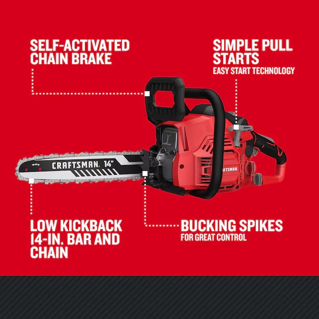CRAFTSMAN S1450 42-cc 2-cycle 14-in Gas Chainsaw (CMXGSAMY42N4)3_11zon