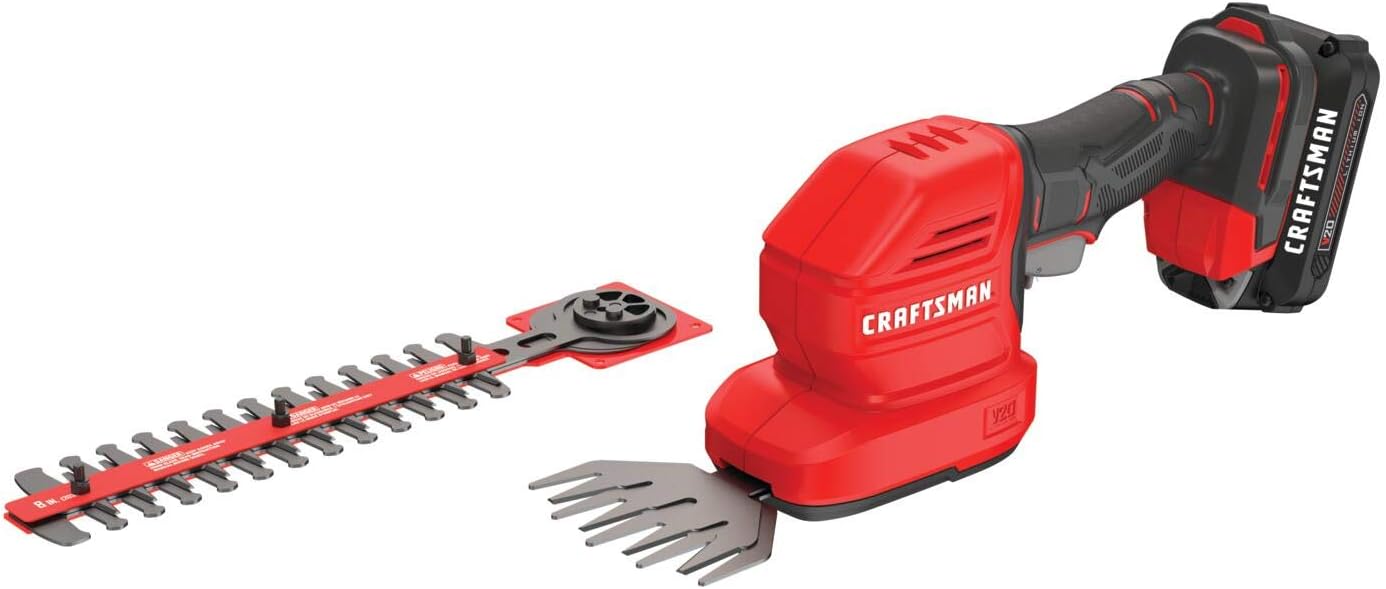 CRAFTSMAN V20 Cordless Handheld Grass Trimmer and Mini Hedge Trimmer Kit (CMCSS800C1) CRAFTSMAN V20 Cordless Handheld Grass Trimmer and Mini Hedge Trimmer Kit (CMCSS800C1)