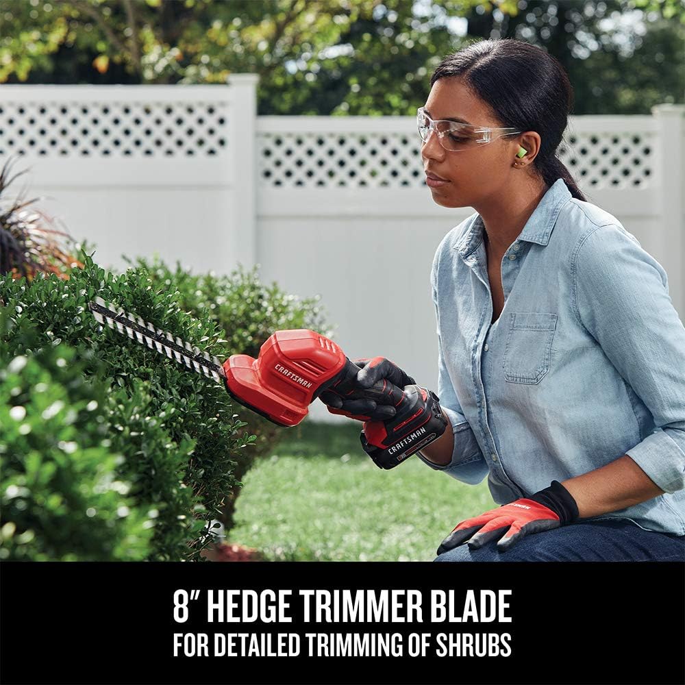 CRAFTSMAN V20 Cordless Handheld Grass Trimmer and Mini Hedge Trimmer Kit (CMCSS800C1)5