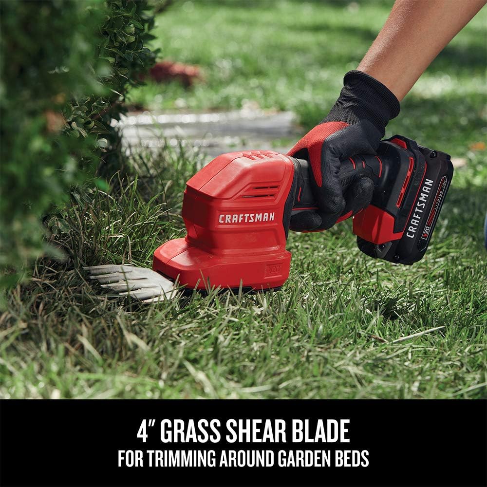 CRAFTSMAN V20 Cordless Handheld Grass Trimmer and Mini Hedge Trimmer Kit (CMCSS800C1)8