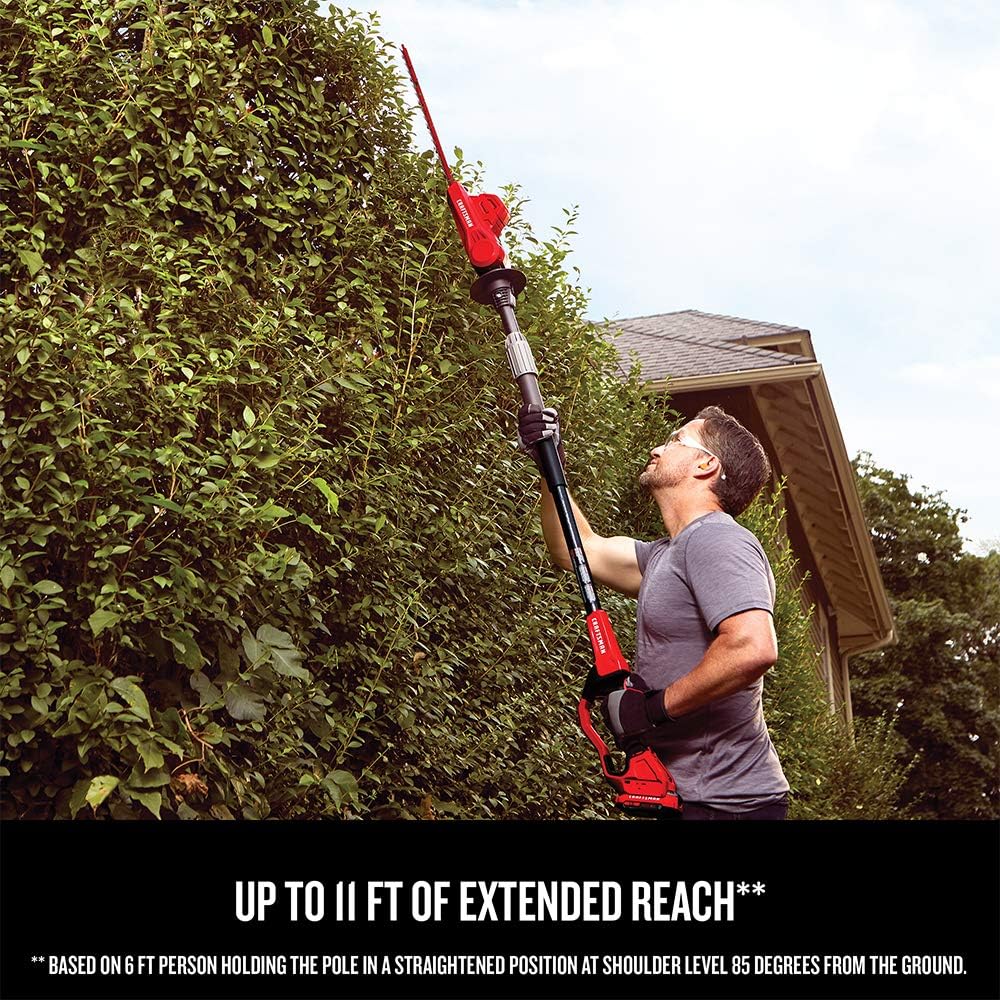 CRAFTSMAN V20 Cordless Pole Hedge Trimmer, 18-Inch, Extended Reach, Battery and Charger Included (CMCPHT818D1)5