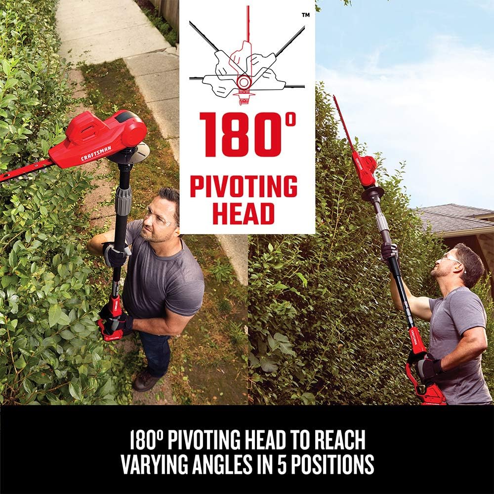 CRAFTSMAN V20 Cordless Pole Hedge Trimmer, 18-Inch, Extended Reach, Battery and Charger Included (CMCPHT818D1)8