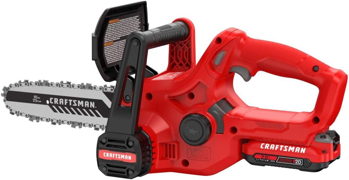 CRAFTSMAN V20 Mini Chainsaw, 10 inch, Battery and Charger Included (CMCCS610D1) CRAFTSMAN V20 Mini Chainsaw, 10 inch, Battery and Charger Included (CMCCS610D1)