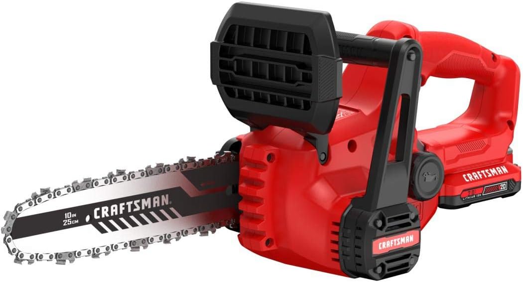 CRAFTSMAN V20 Mini Chainsaw, 10 inch, Battery and Charger Included (CMCCS610D1)`8