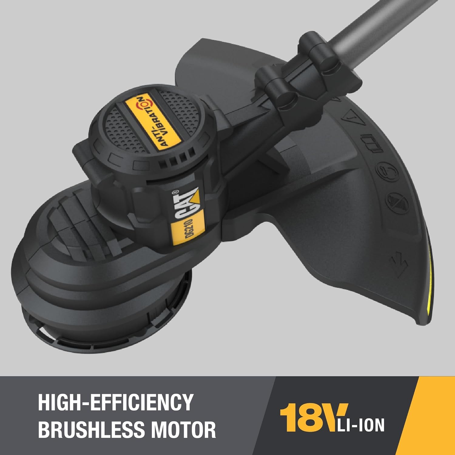 Cat DG210 18V Brushless 13” String Trimmer Cordless with Dual Line Bump Feed, Edger with Anti-Vibration Design, Easy Storage Weed Trimmer – Battery & Charger Included6
