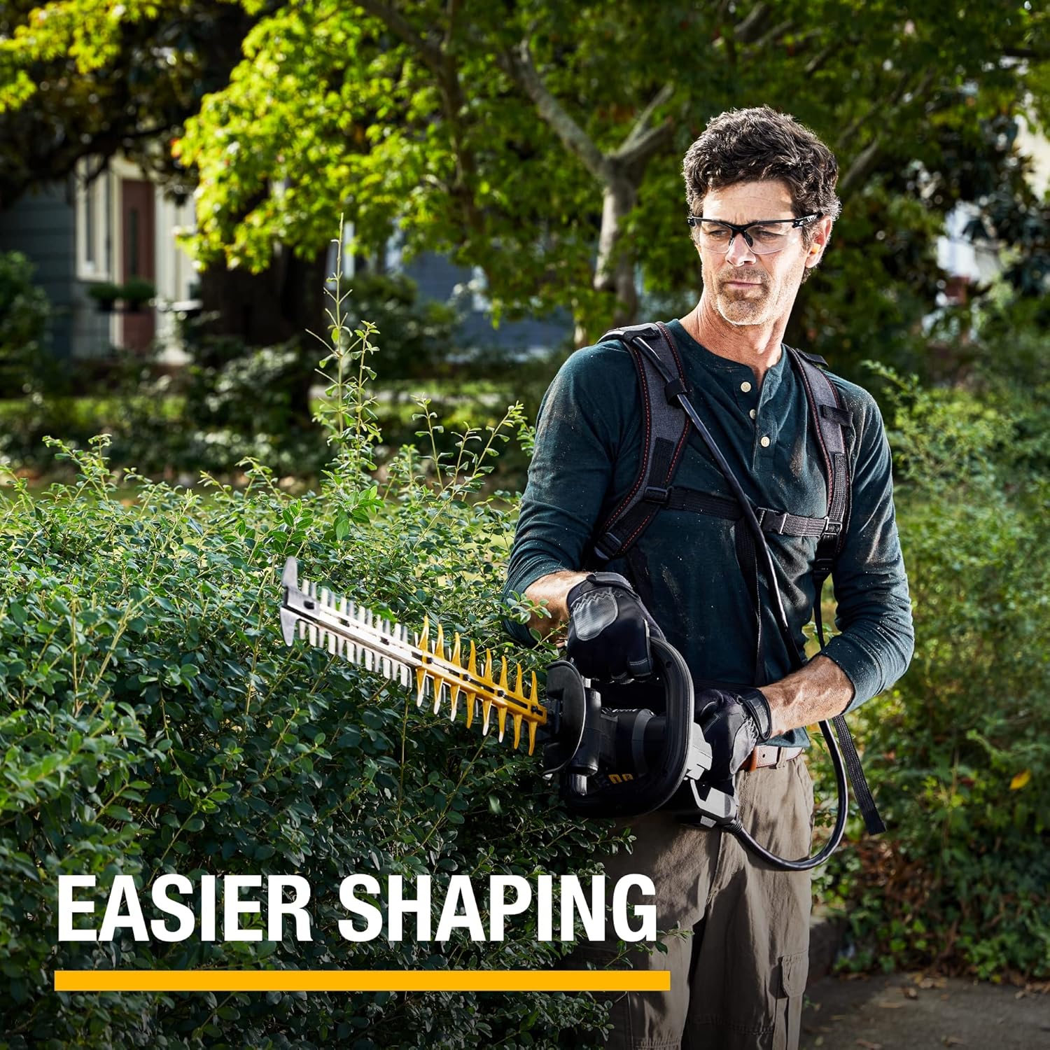 Cat DG620 60V 25” Brushless 2-Speed Backpack Hedge Trimmer Cordless, Shrub Trimmer with Rotating Rear Handle, Lightweight Bush Trimmer Cordless – Battery & Charger Included0-