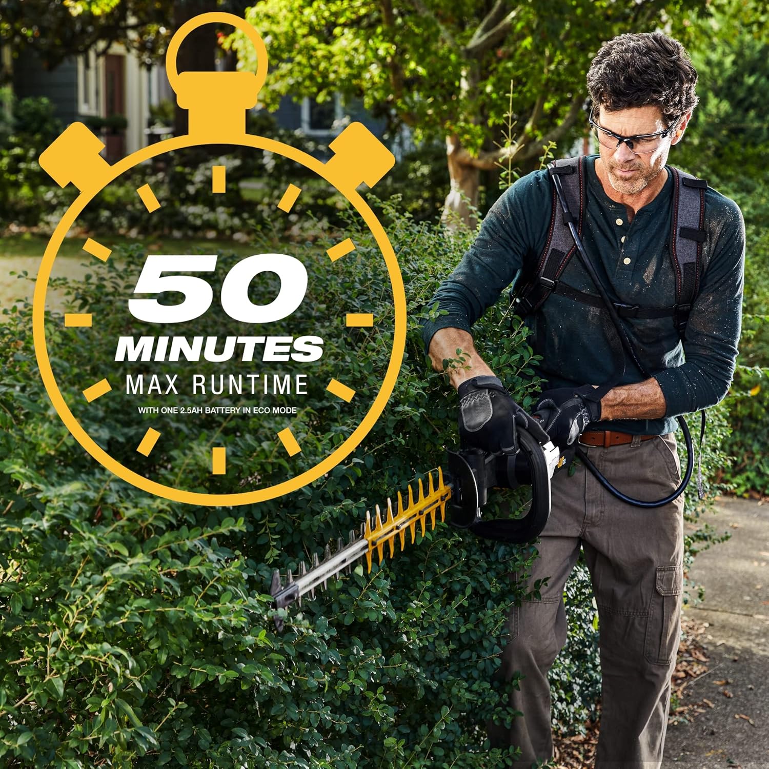 Cat DG620 60V 25” Brushless 2-Speed Backpack Hedge Trimmer Cordless, Shrub Trimmer with Rotating Rear Handle, Lightweight Bush Trimmer Cordless – Battery & Charger Included3