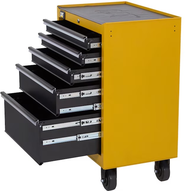 Caterpillar CT1AYR Portable Soft-Close 26-Inches W x 37-Inches H 5 -Drawer Steel Rolling Tool Cabinet ( Yellow )17_11zon