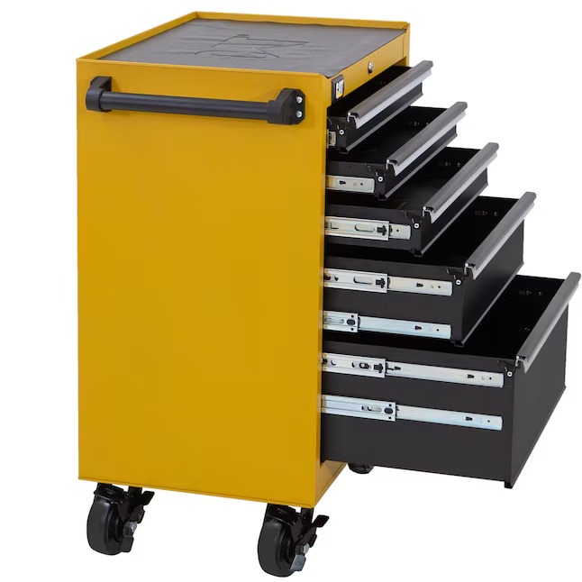 Caterpillar CT1AYR Portable Soft-Close 26-Inches W x 37-Inches H 5 -Drawer Steel Rolling Tool Cabinet ( Yellow )4_11zon