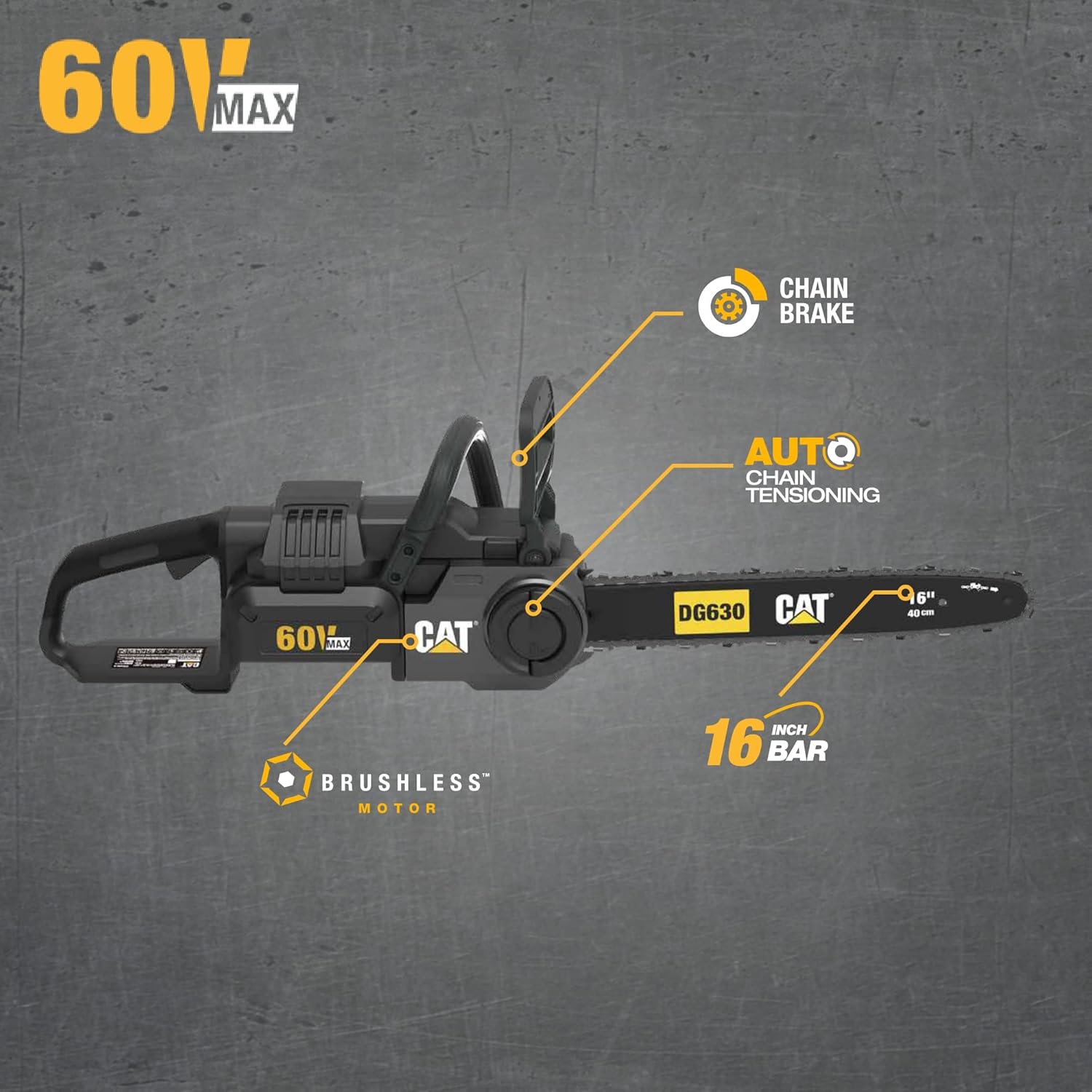 Cat® 60V 16 Brushless Chain Saw (Tool Only) - DG630.91