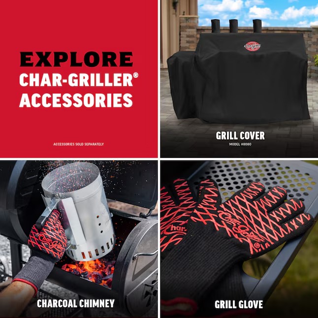 Char-Griller CG30282925 FlexFuel Black Liquid propane and charcoal Combo Grill0_11zon