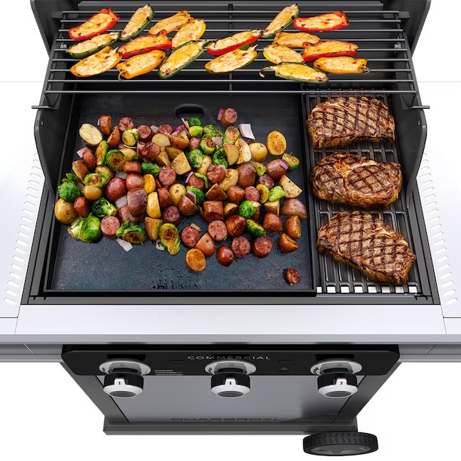 Charbroil 463364824 Commercial Series Grill and Griddle Combo Stainless Steel 3-Burner Infrared Liquid Propane and Natural Gas Grill4_11zon