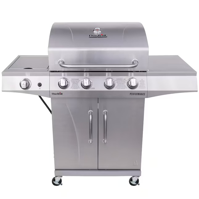 Charbroil 463366022 Performance Series Silver 4-Burner Liquid Propane Gas Grill with 1 Side Burner_11zon Charbroil 463366022 Performance Series Silver 4-Burner Liquid Propane Gas Grill with 1 Side Burner