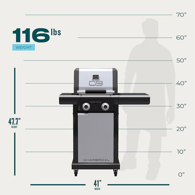 Charbroil 463657524 Commercial Series Grill and Griddle Combo Stainless Steel 2-Burner Infrared Liquid Propane and Natural Gas Grill10_11zon