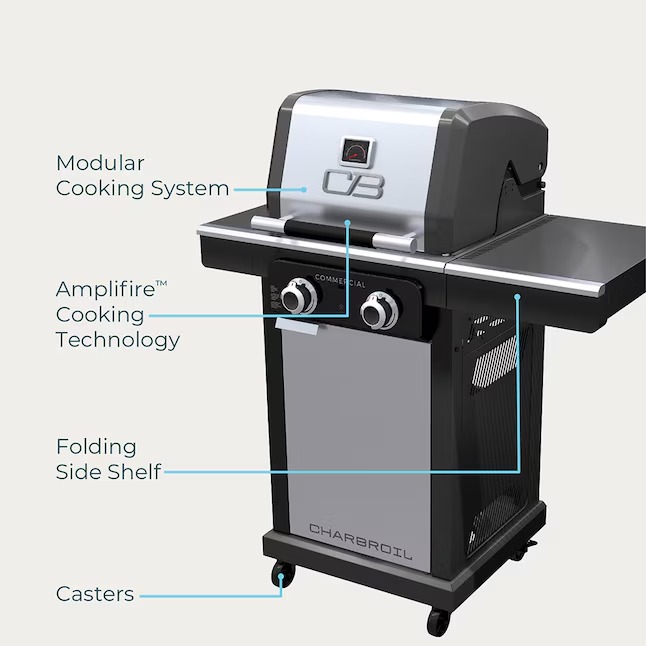 Charbroil 463657524 Commercial Series Grill and Griddle Combo Stainless Steel 2-Burner Infrared Liquid Propane and Natural Gas Grill14_11zon