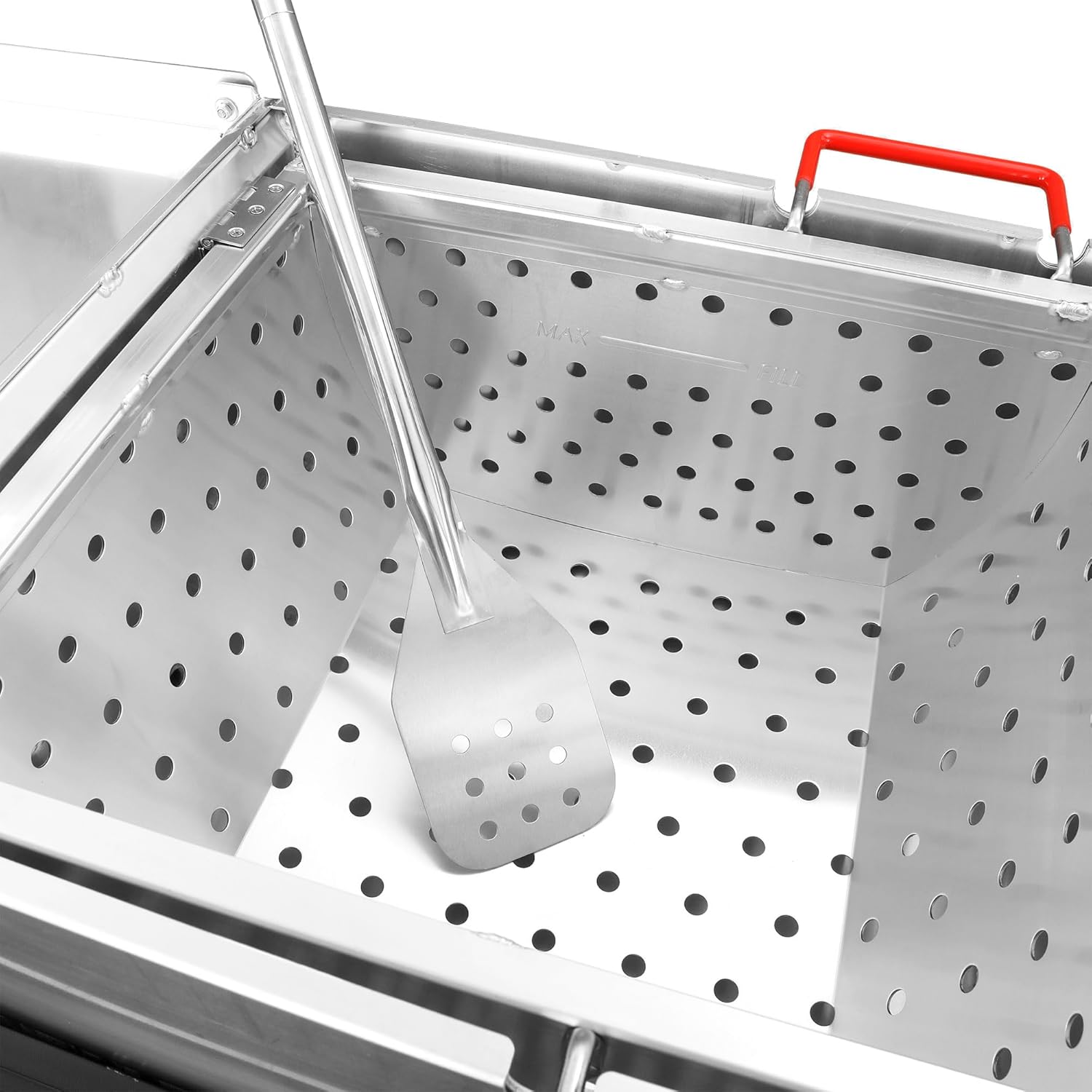 Creole Feast CFB1001A 90 QT Crawfish Boiler, Outdoor Single Sack Propane Gas Cooker with Folding Cylinder Mounting Bracket and Stirring Paddle for Seafood & Crawfish Season, Black0