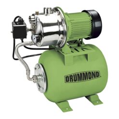 DRUMMOND 1 HP Stainless Steel Shallow Well Pump and Tank with Pressure Control Switch - 950 GPH