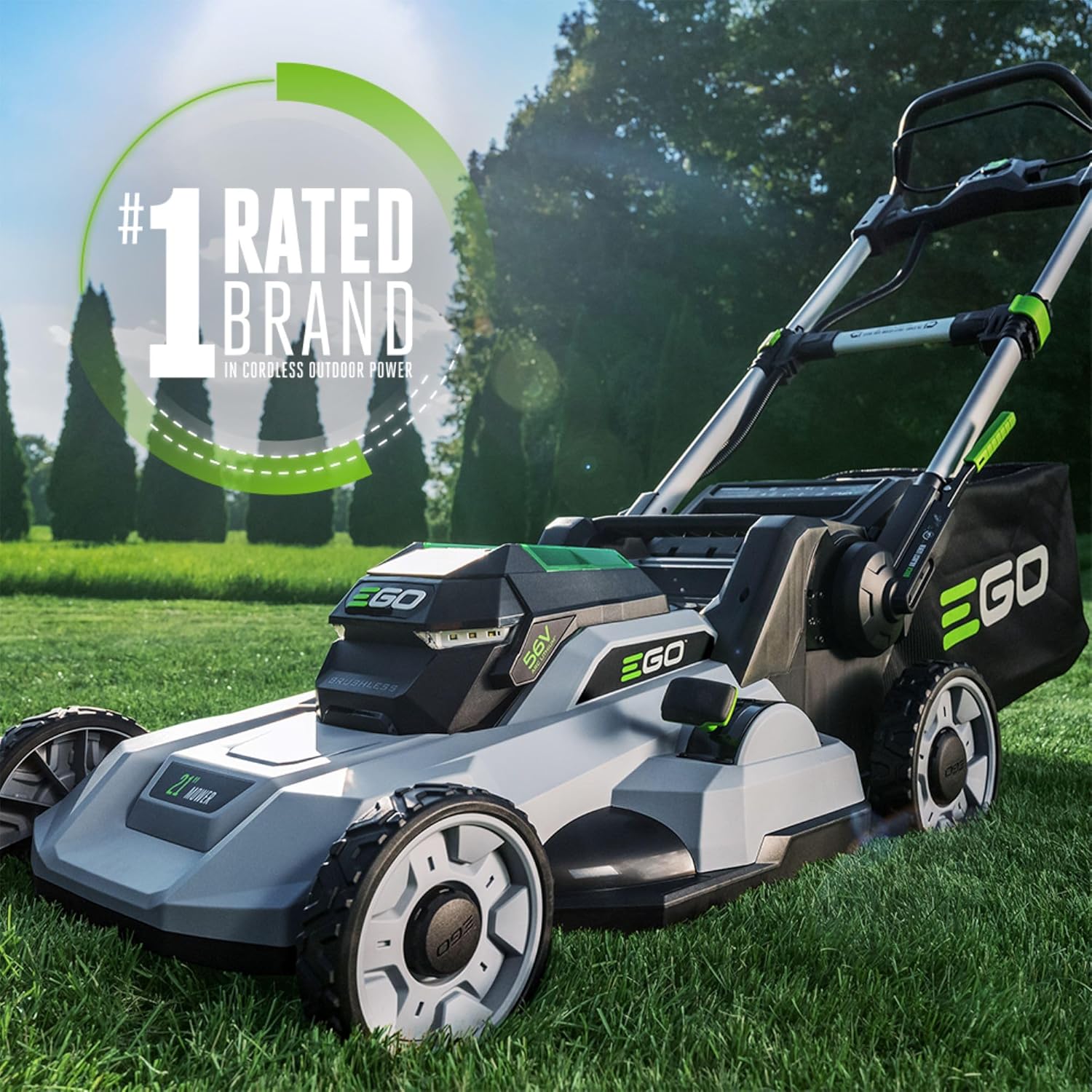 EGO POWER+ Electric Lawn Mower, Cordless Push, Includes 56V 4.0Ah Battery and Charger - LM21121