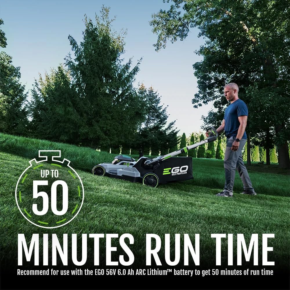 EGO POWER+ Electric Lawn Mower, Self-Propelled Cordless, Includes 56V 6.0Ah Battery And 320W Charger - LM2114SP7