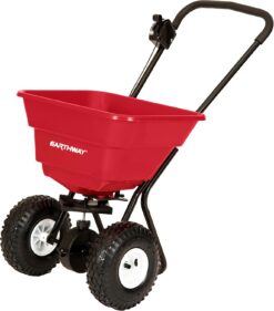 EarthWay 2050P 80 LB (36 KG) Deluxe Heavy-Duty Walk-Behind Commercial Broadcast Spreader Pre-Assembled with Pneumatic Tires, Built-in Side Spread Control
