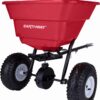 EarthWay 2050TP 80 LB (36 KG) Broadcast Tow Behind Estate Spreader Semi-Assembled with Pneumatic Tires, Built-in Side Spread Control and Three-Hole Drop System