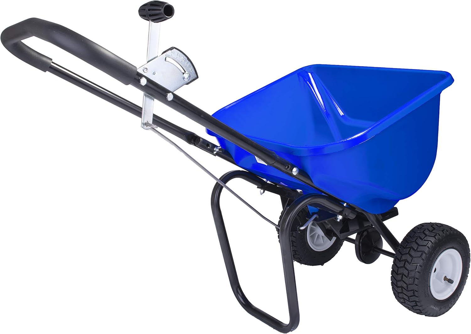 EarthWay Polar Tech 90950 50 LB Professional Ice Melt Broadcast Walk Behind Spreader with 9 Pneumatic Tires, High Output and Solid Linkage Control2