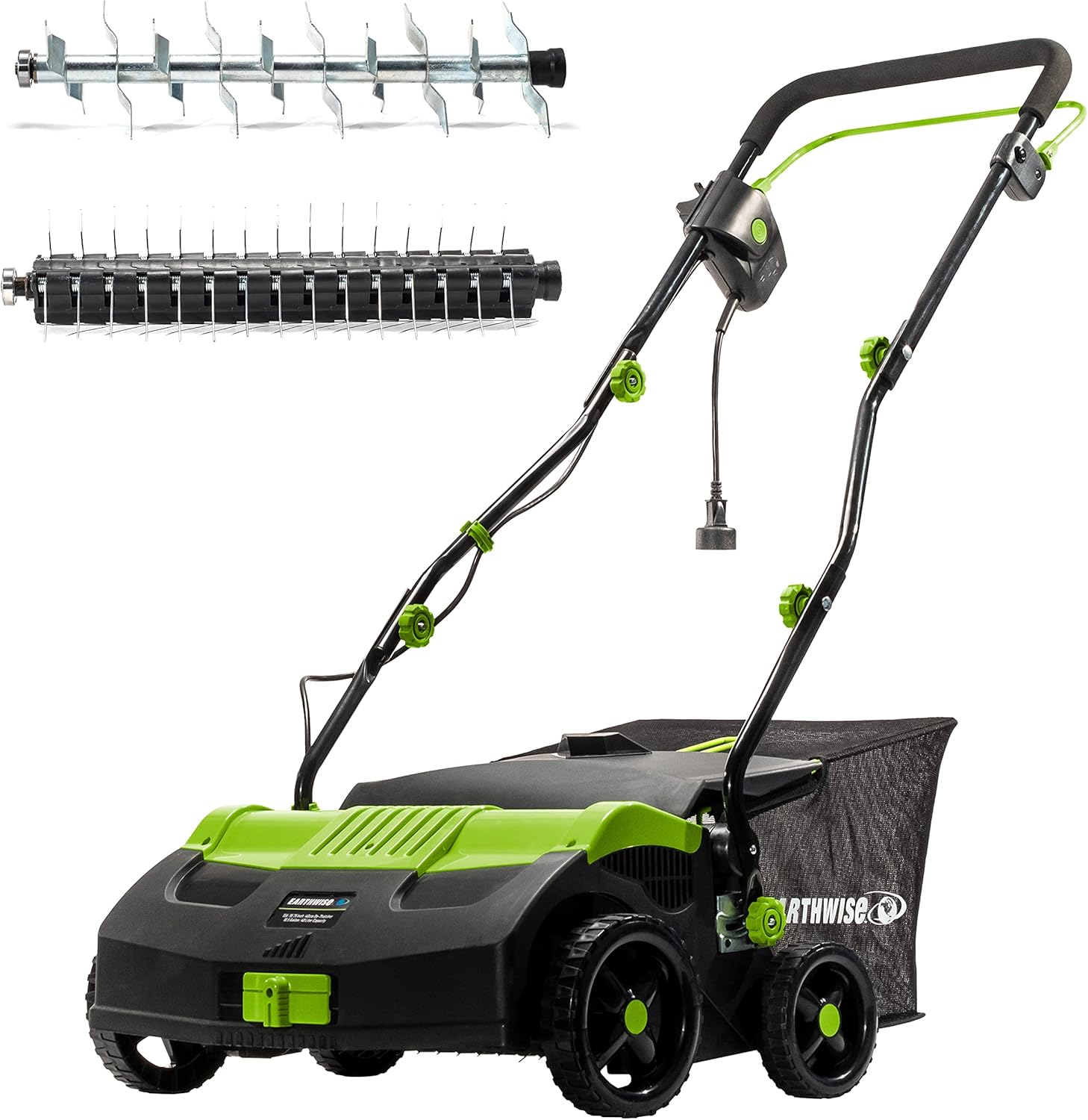 Earthwise DT71613AA 13-Amp 16-Inch Corded Dethatcher with Scarifier Blade and Collection Bag Earthwise DT71613AA 13-Amp 16-Inch Corded Dethatcher with Scarifier Blade and Collection Bag