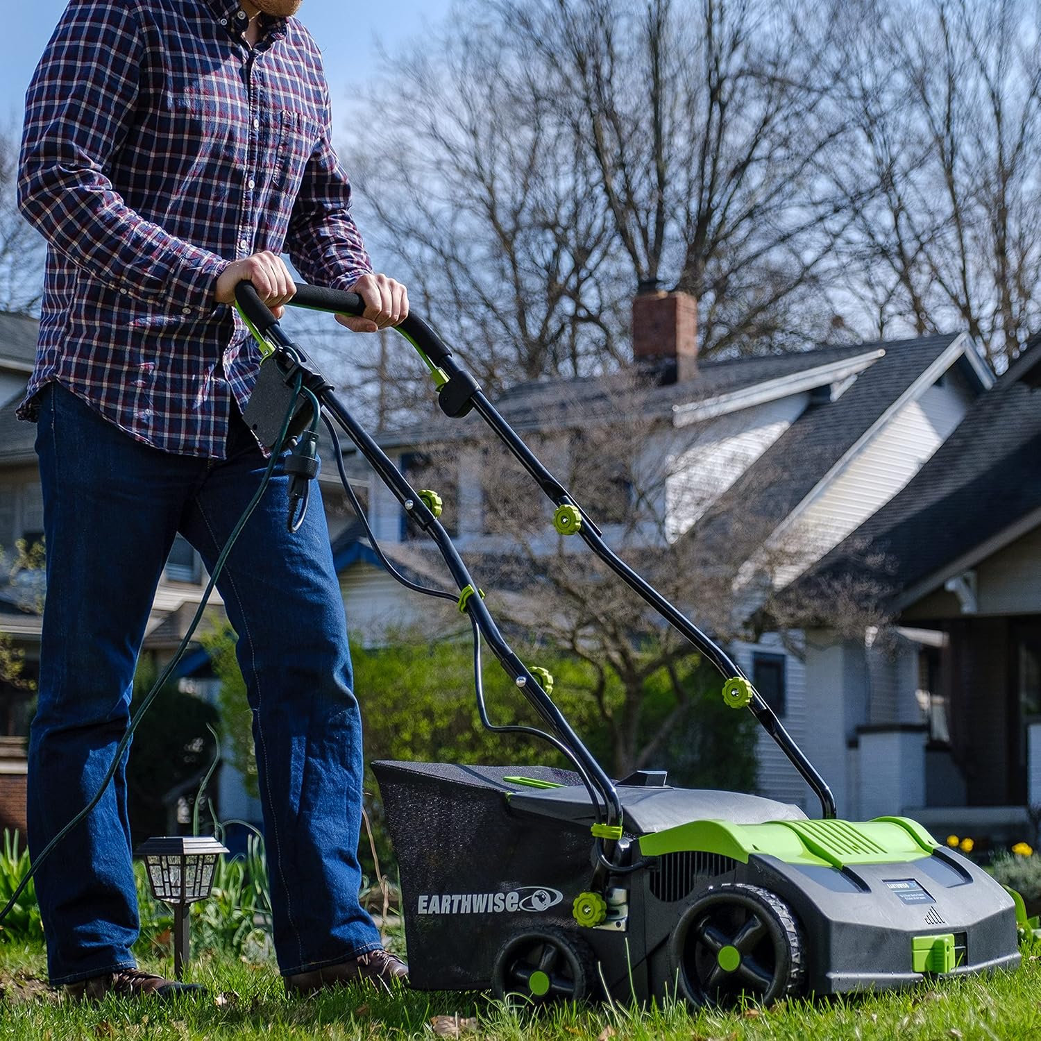 Earthwise DT71613AA 13-Amp 16-Inch Corded Dethatcher with Scarifier Blade and Collection Bag0
