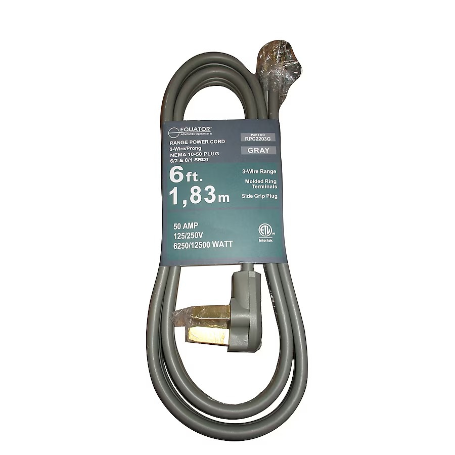 Equator Advanced Appliances RPC2203G 10-AWG - Gray Power Cord By-the-foot_11zon Equator Advanced Appliances RPC2203G 10-AWG - Gray Power Cord By-the-foot