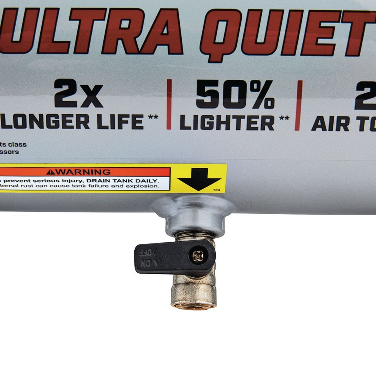 FORTRESS 1 Gallon, 135 PSI Ultra Quiet Oil-Free Hand-Carry Jobsite Air Compressor0