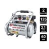 FORTRESS 2 Gallon, 135 PSI Ultra Quiet Oil-Free Hand-Carry Jobsite Air Compressor