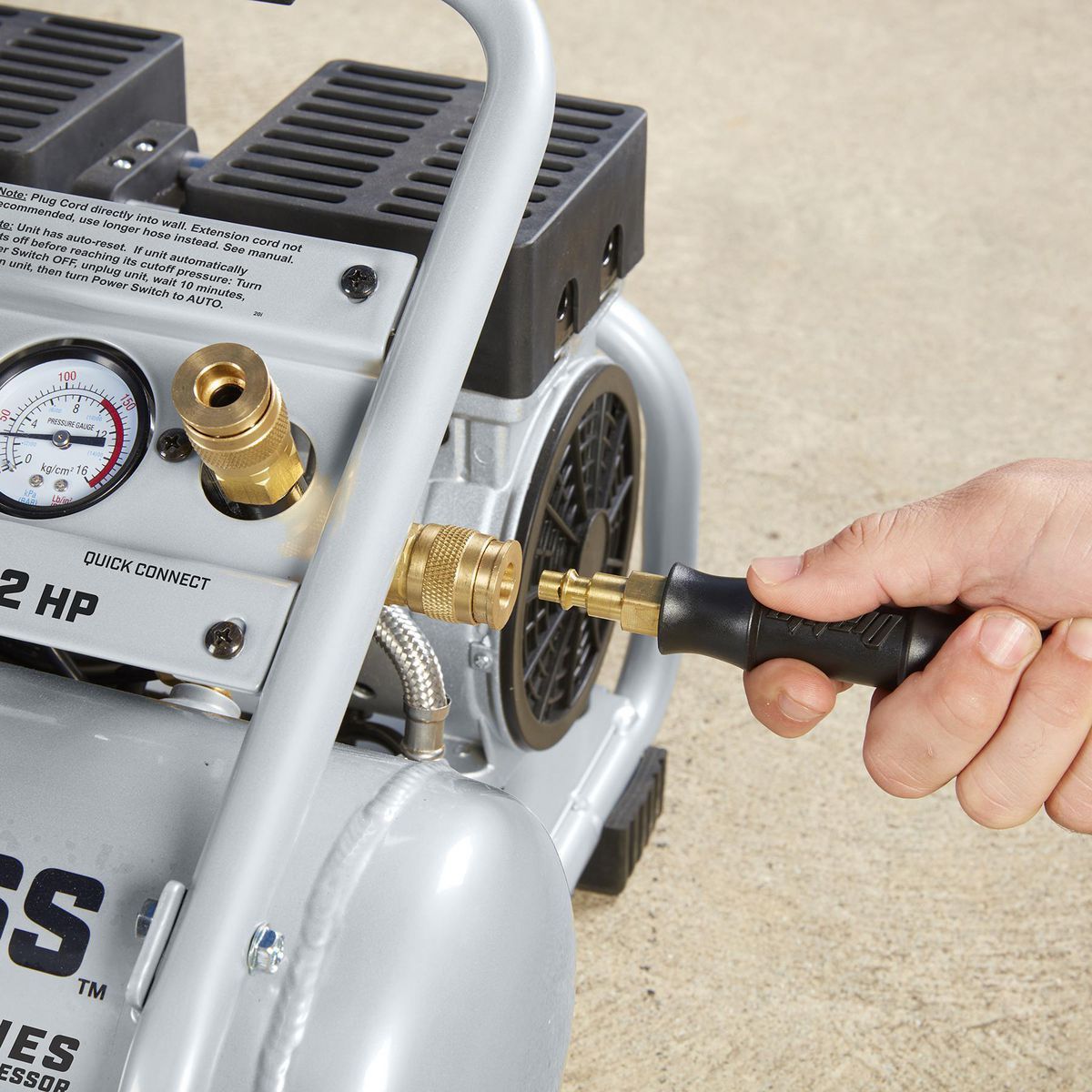 FORTRESS 2 Gallon, 135 PSI Ultra Quiet Oil-Free Hand-Carry Jobsite Air Compressor11