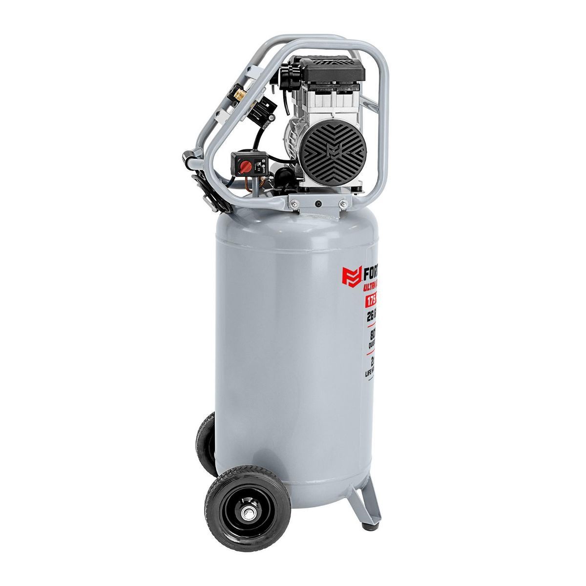 FORTRESS 26 Gallon, 175 PSI Ultra Quiet Oil-Free Vertical Shop Auto Air Compressor3