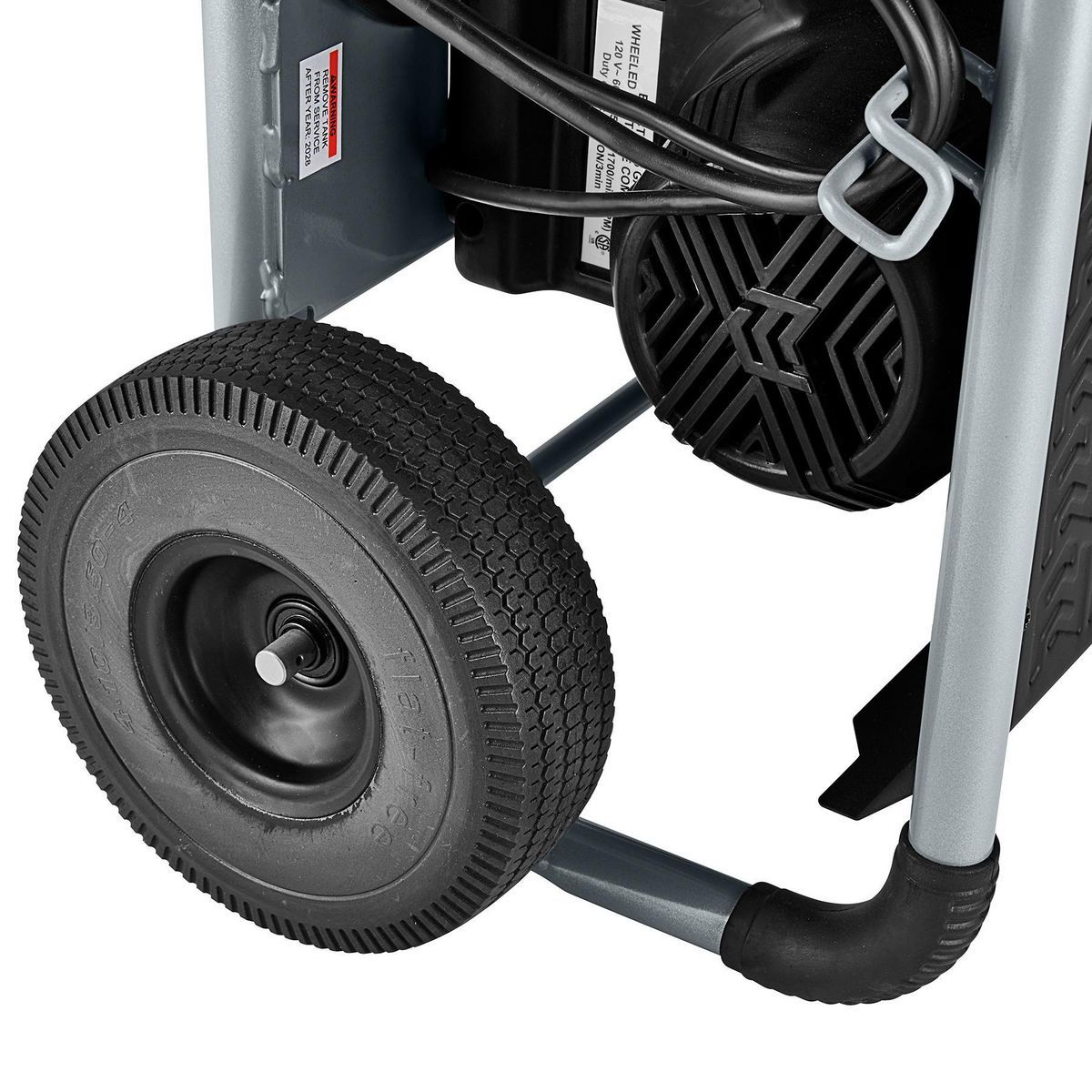 FORTRESS 5 Gallon, 225 PSI High Performance Oil-Free Wheeled Jobsite Air Compressor6