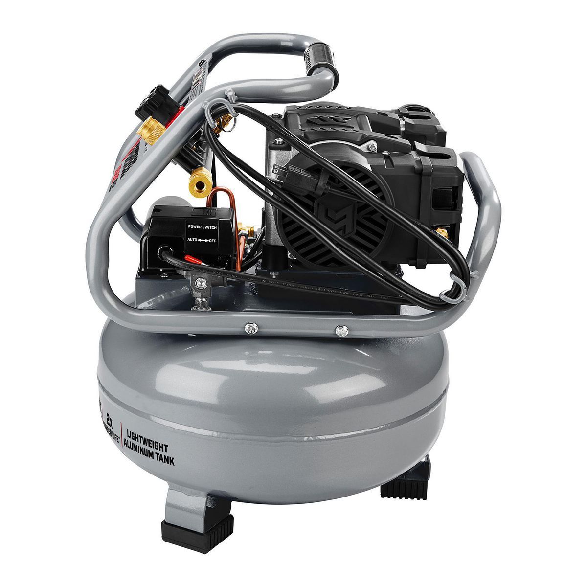FORTRESS 6 Gallon, 150 PSI Ultra Quiet Oil-Free Pancake Jobsite Air Compressor34