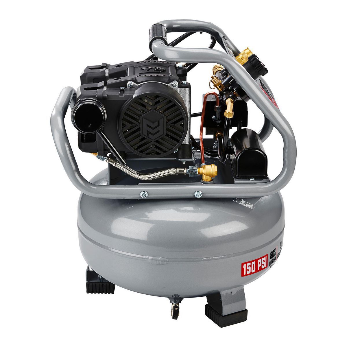 FORTRESS 6 Gallon, 150 PSI Ultra Quiet Oil-Free Pancake Jobsite Air Compressor7