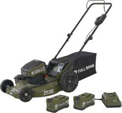 FULL BOAR M2150P2 80V Brushless 21 in. 3-in-1 Cordless Battery Walk Behind Push Lawn Mower, 2 Batteries (5.0Ah) +1 Charger Included