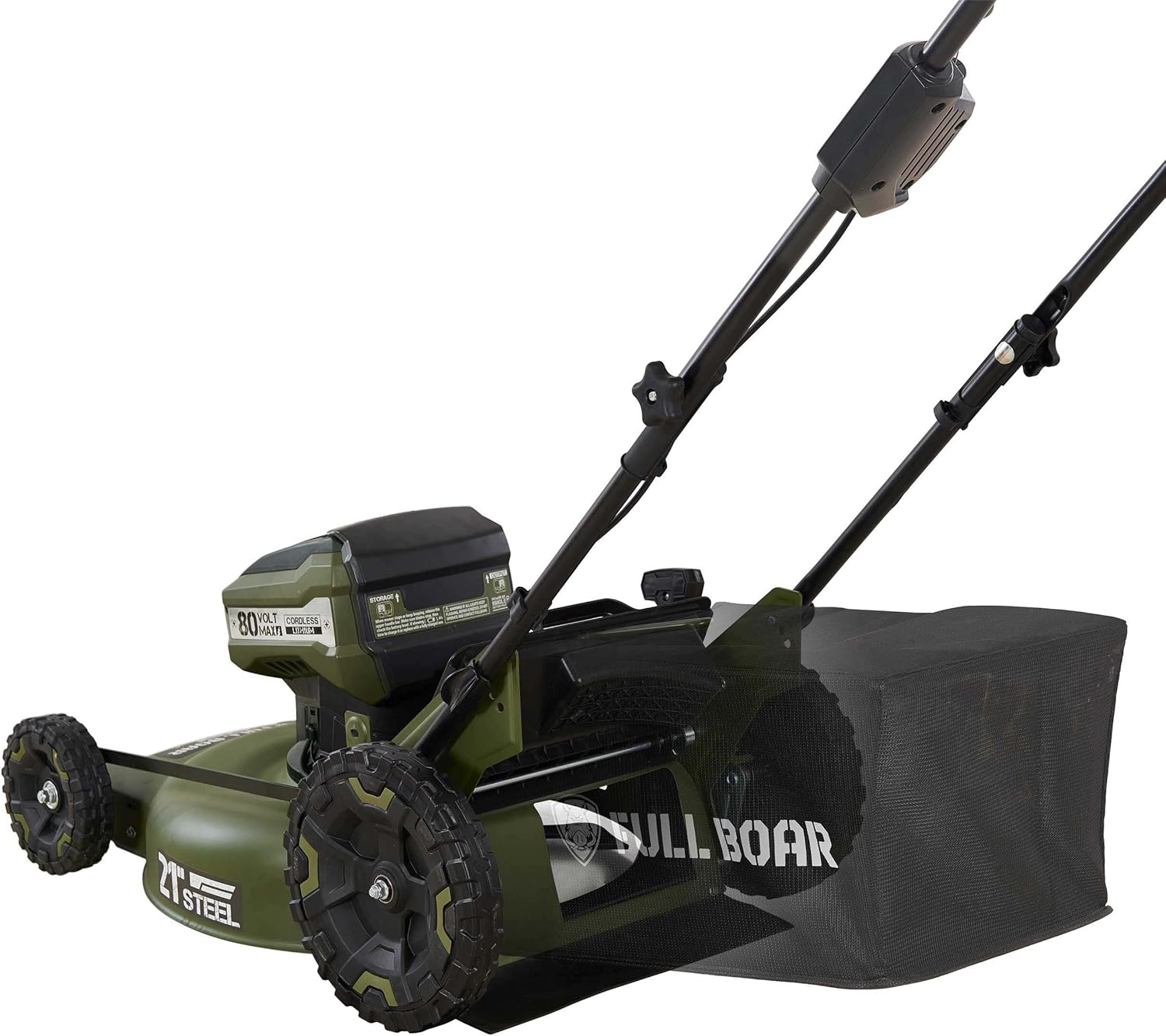 FULL BOAR M2150P2 80V Brushless 21 in. 3-in-1 Cordless Battery Walk Behind Push Lawn Mower, 2 Batteries (5.0Ah) +1 Charger Included9