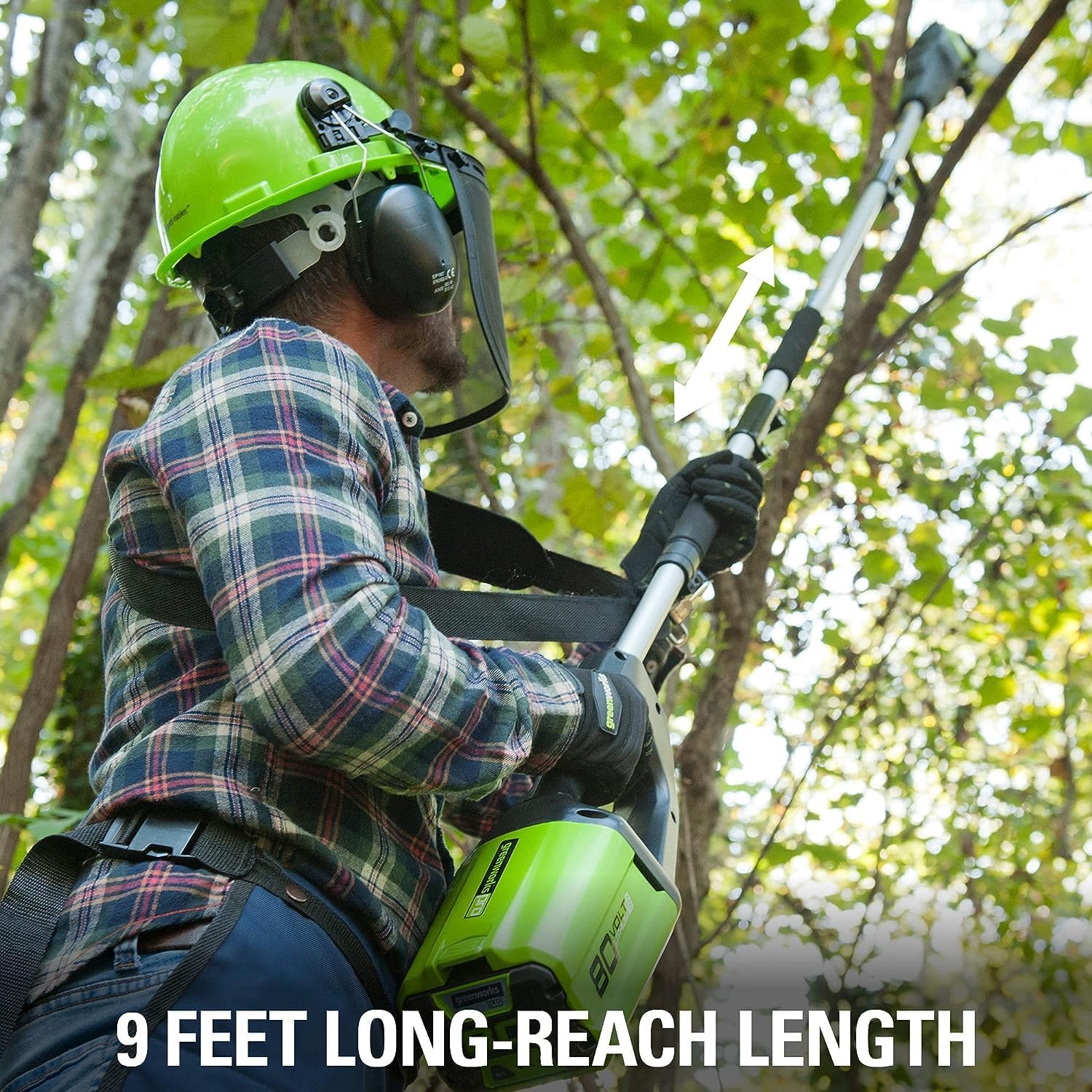 Greenworks 80V 10 Cordless Polesaw (Great For Pruning and Trimming Branches 75+ Compatible Tools), 2.0Ah Battery and Charger Included11