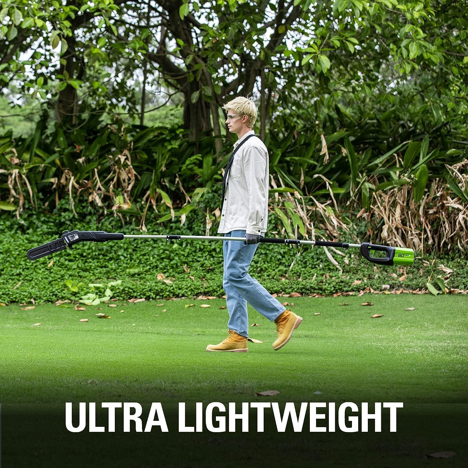 Greenworks 80V 10 Cordless Polesaw (Great For Pruning and Trimming Branches 75+ Compatible Tools), 2.0Ah Battery and Charger Included13