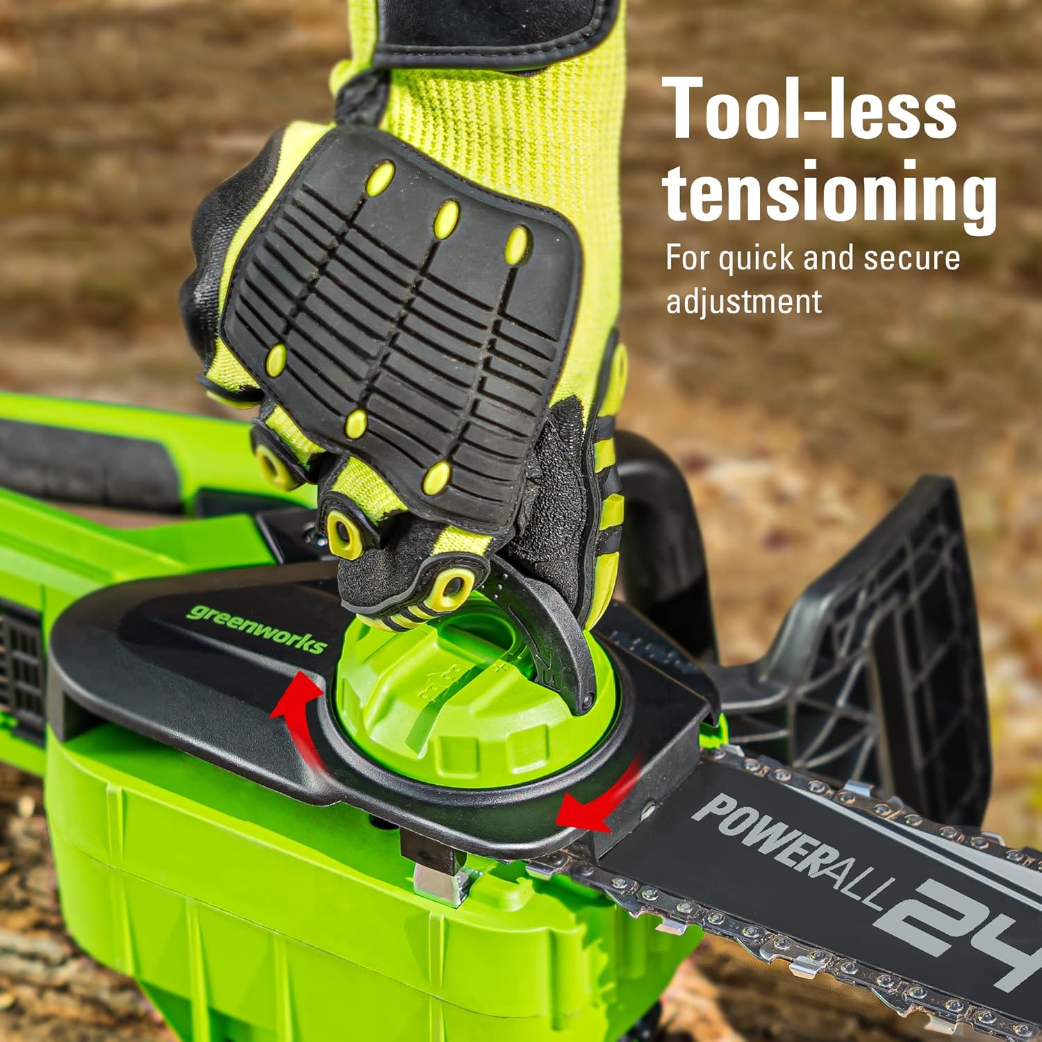 Greenworks CS24B210 24V 10 Cordless Compact Chainsaw (Great For Storm Clean-Up, Pruning, and Firewood), 2.0Ah Battery and Charger Included5