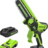 Greenworks 24V 6" Brushless Mini Chainsaw, Small Cordless Handheld Saw, 2.0Ah Battery and Charger Included