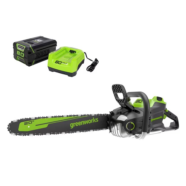 Greenworks CS80L416 80-volt 20-in Battery 4 Ah Chainsaw (Battery and Charger Included)_11zon Greenworks CS80L416 80-volt 20-in Battery 4 Ah Chainsaw (Battery and Charger Included)
