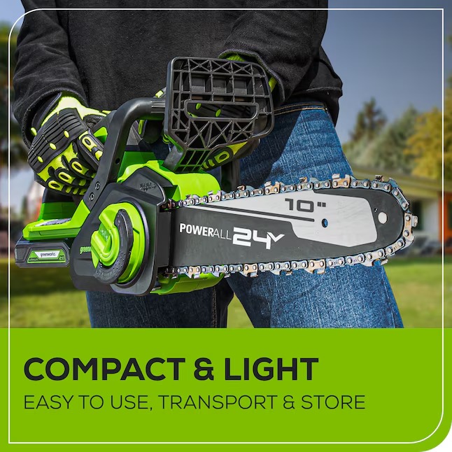 Greenworks CSA24B00 24-volt 10-in Battery Chainsaw (Battery and Charger Not Included)7_11zon