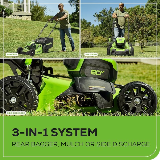 Greenworks GLM801602 80-volt Max 21-in Cordless Push Lawn Mower 4 Ah (1-Battery and Charger Included)4_11zon