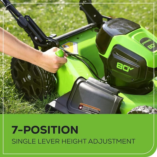 Greenworks GLM801602 80-volt Max 21-in Cordless Push Lawn Mower 4 Ah (1-Battery and Charger Included)6_11zon