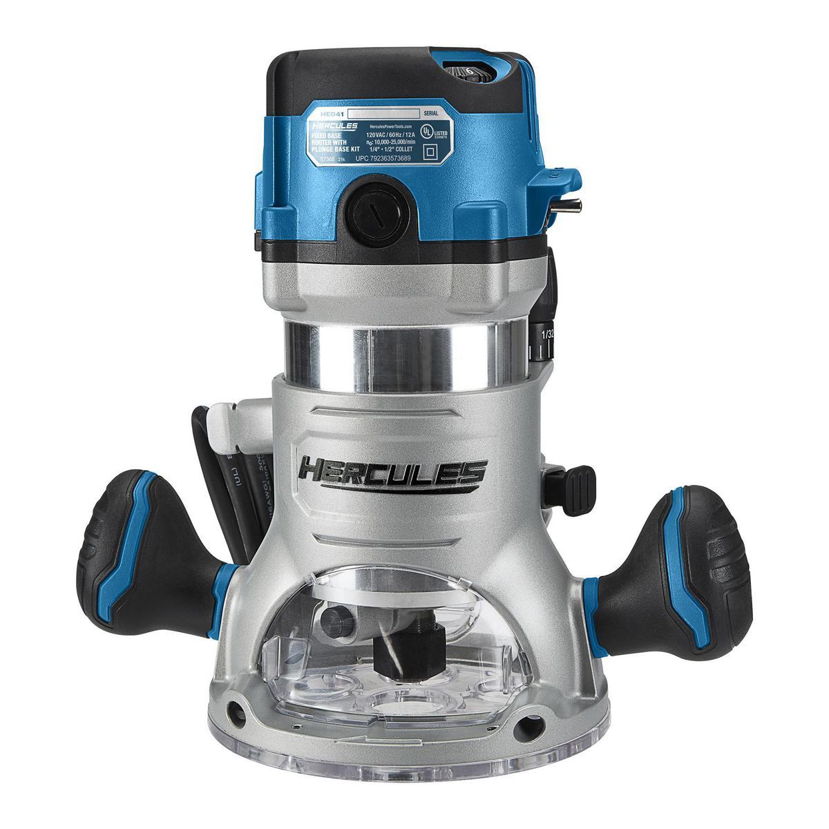 HERCULES 12 Amp Variable Speed Fixed Base Router with Plunge Base Kit2