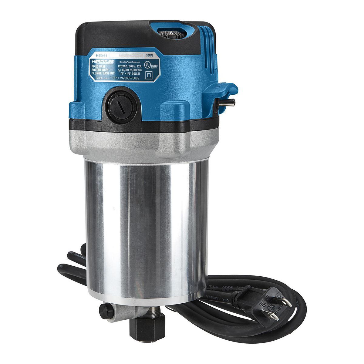 HERCULES 12 Amp Variable Speed Fixed Base Router with Plunge Base Kit3